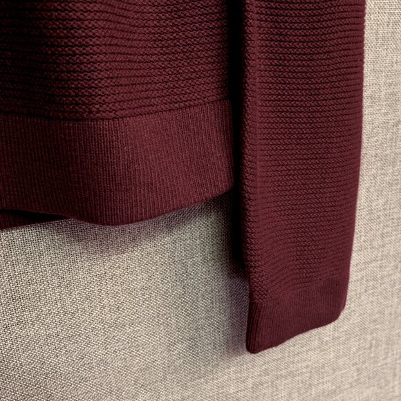 J Crew scalloped crew neck sweater MEDIUM maroon red (IRIS) - NWT -Boutique - Picture 6 of 8